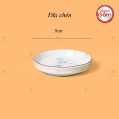 Bộ Ấm Chén Vai Vuông Men Kem Vẽ Đào Xanh