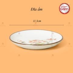 Bộ Ấm Chén Vai Vuông Men Kem Vẽ Sen Đỏ