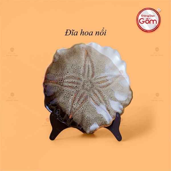 Đĩa Hoa Nổi Ba Màu