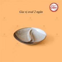Chén Gia Vị Oval 2 Ngăn Ba Màu