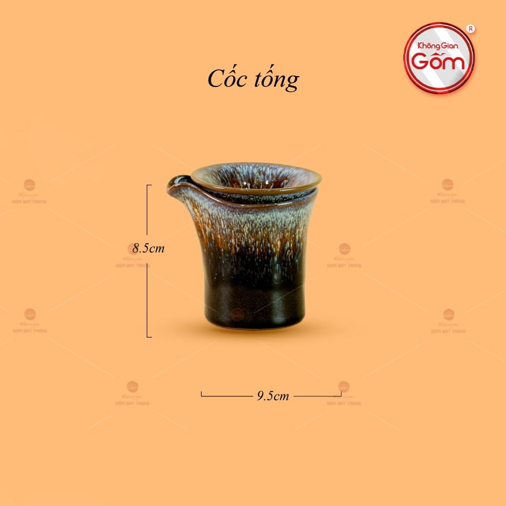 Bộ Phụ Kiện Trà Đại Cẩm Thạch Men Hỏa Biến