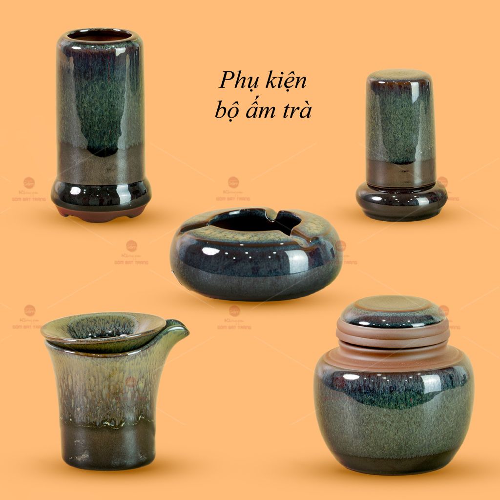 Bộ Ấm Chén Đại Hỏa Biến Men Nâu