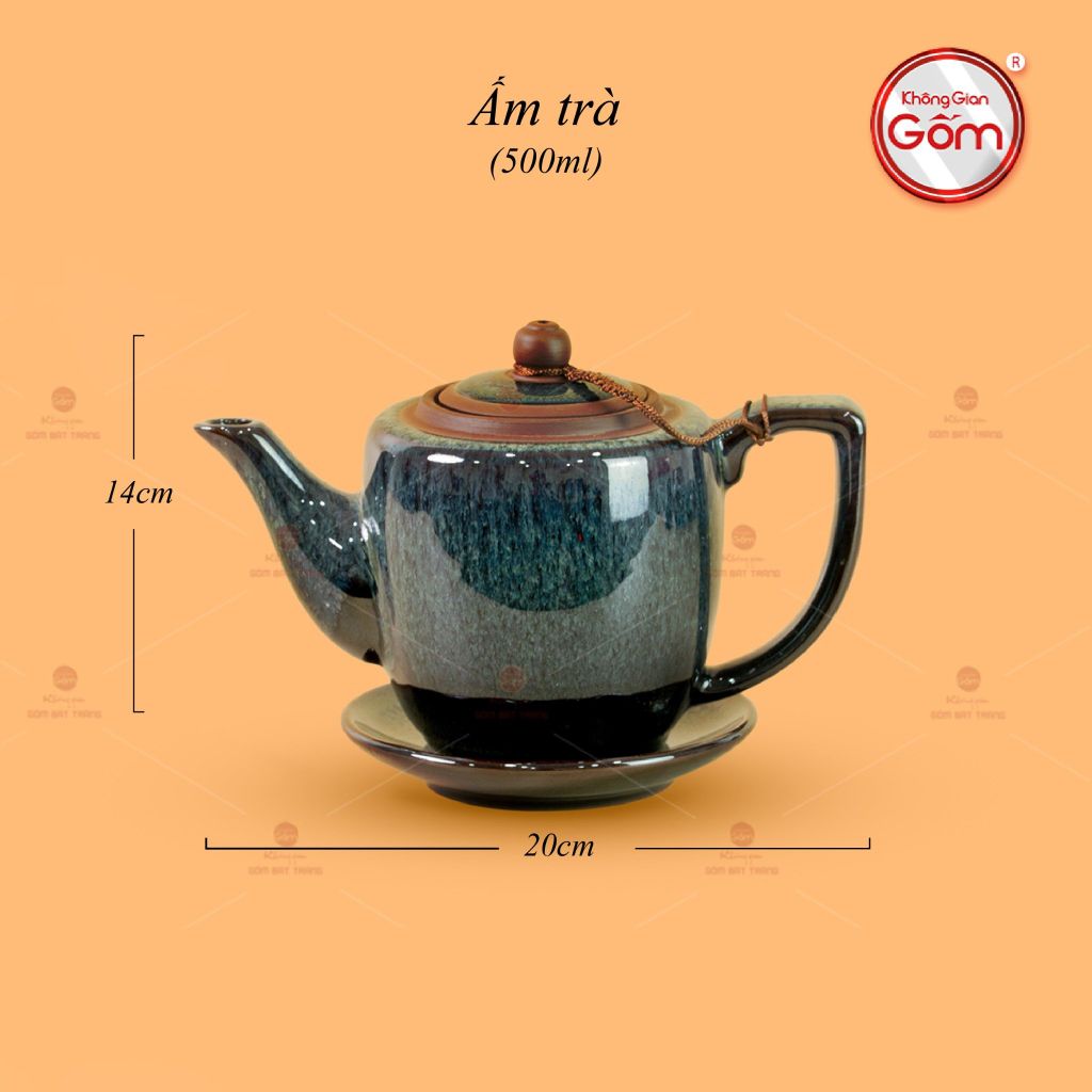 Bộ Ấm Chén Đại Hỏa Biến Men Nâu