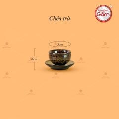 Bộ Ấm Chén Đại Mã Não Lòng Hoa
