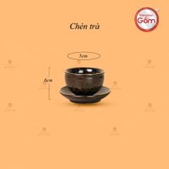 Bộ Ấm Chén Đại Mã Não Lòng Hoa Kẻ Vàng
