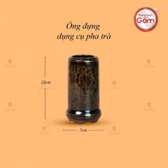 Bộ Phụ Kiện Trà Đại Mã Não Lòng Hoa Kẻ Vàng