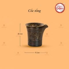Bộ Ấm Chén Đại Mã Não Lòng Hoa Kẻ Vàng