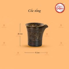 Bộ Phụ Kiện Trà Đại Mã Não Lòng Hoa Kẻ Vàng
