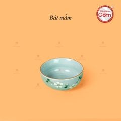 Bát Mắm Men Ngọc Hoa Đào Trắng