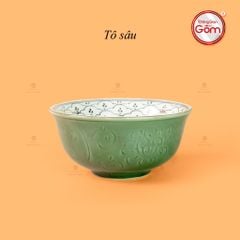 Tô Sâu Men Xanh Ngọc Vẽ Bèo