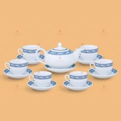 Bộ trà Minh Nguyệt viền chim hạc