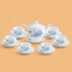 Bộ trà vai vuông sen xanh