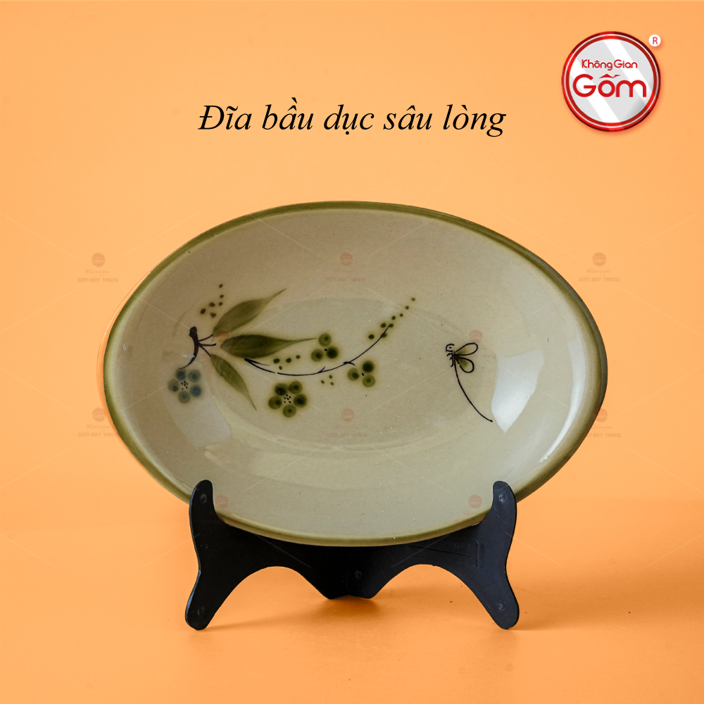Đĩa Bầu Dục Hoa Đào Chuồn