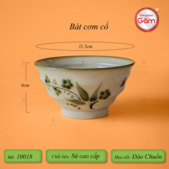 Bát Cơm Cổ Hoa Đào Chuồn