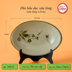 Bộ Bát Đĩa Bát Tràng Men Kem Đào Chuồn