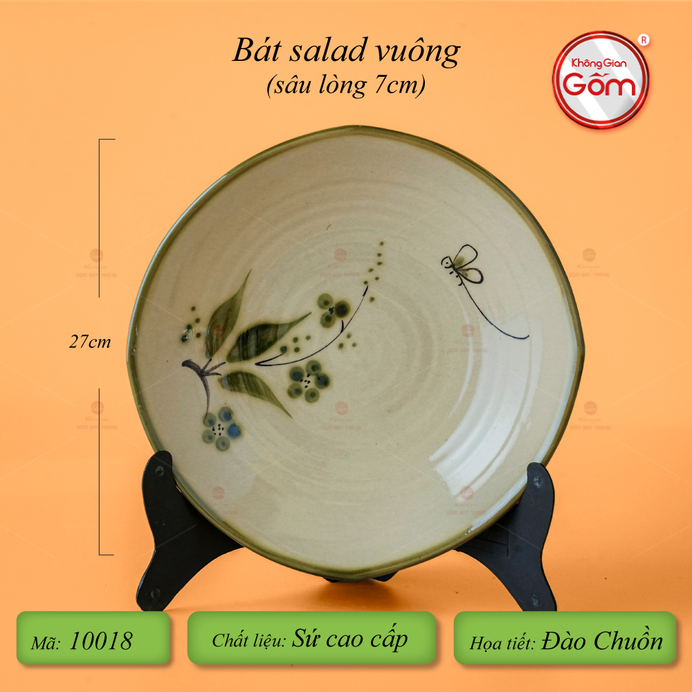 Bát Salad Vuông Hoa Đào Chuồn