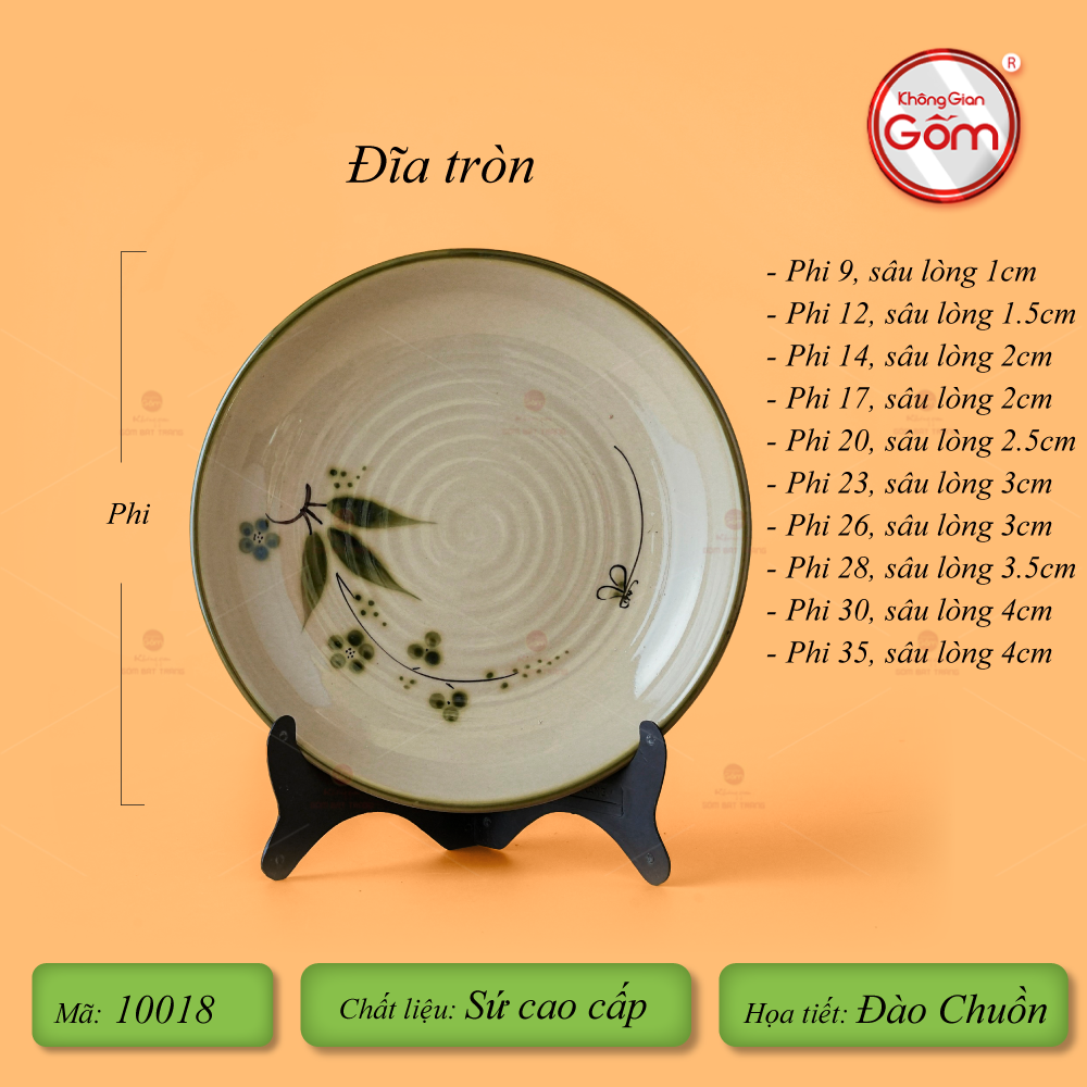 Bộ Bát Đĩa Bát Tràng Men Kem Đào Chuồn