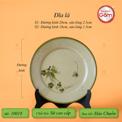 Đĩa Lá Tròn Hoa Đào Chuồn