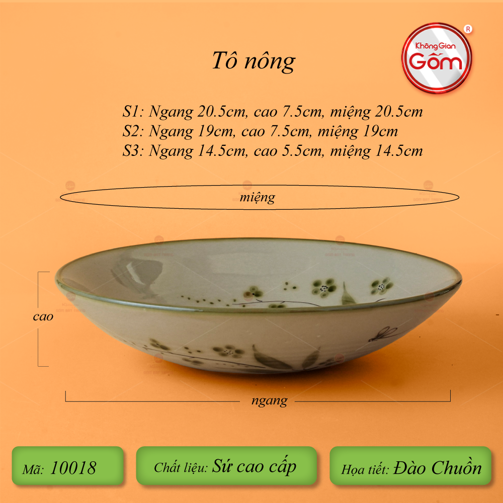 Bộ Bát Đĩa Bát Tràng Men Kem Đào Chuồn