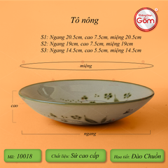 Bộ Bát Đĩa Bát Tràng Men Kem Đào Chuồn