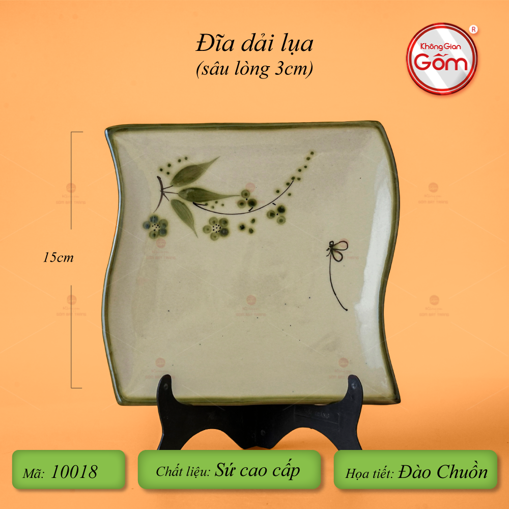 Bộ Bát Đĩa Bát Tràng Men Kem Đào Chuồn