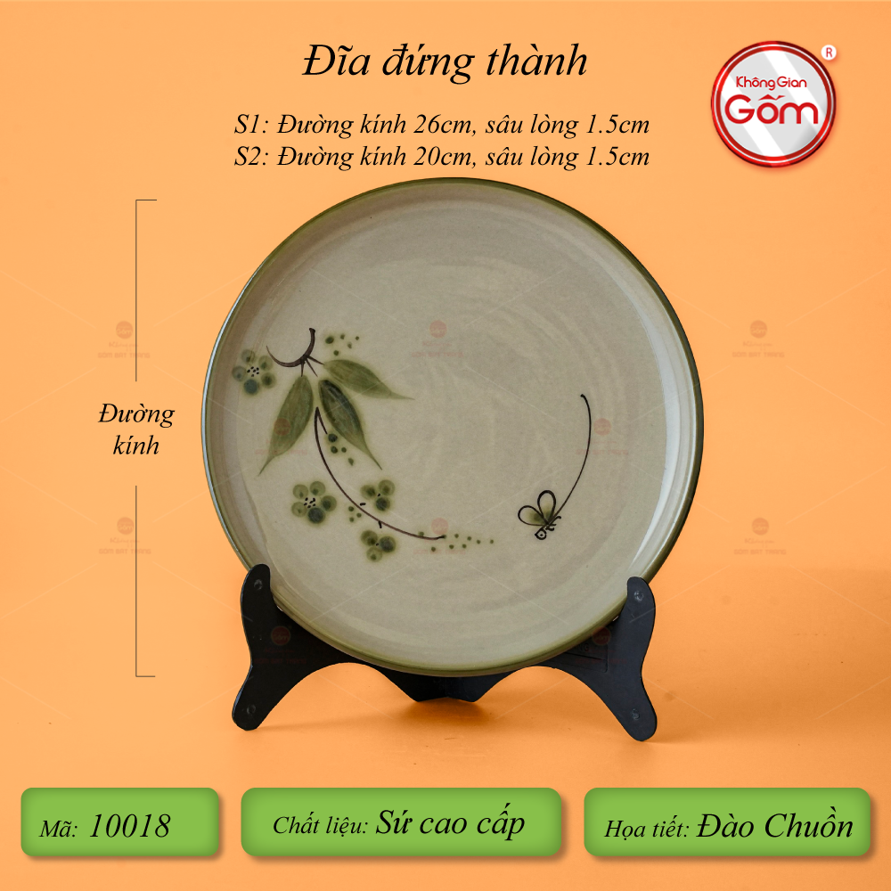 Đĩa Đứng Thành Hoa Đào Chuồn