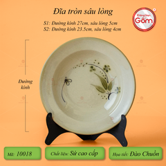 Bộ Bát Đĩa Bát Tràng Men Kem Đào Chuồn