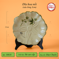 Bộ Bát Đĩa Bát Tràng Men Kem Đào Chuồn