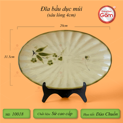 Bộ Bát Đĩa Bát Tràng Men Kem Đào Chuồn