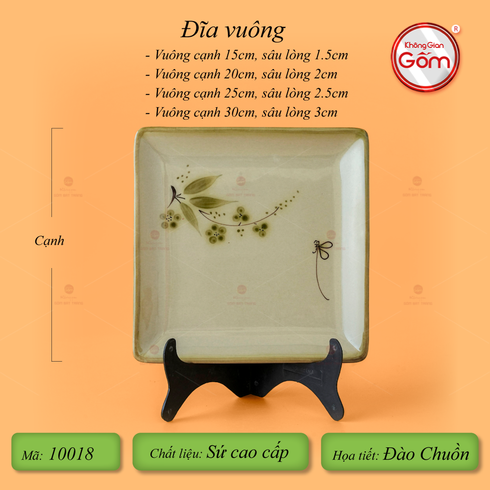 Bộ Bát Đĩa Bát Tràng Men Kem Đào Chuồn