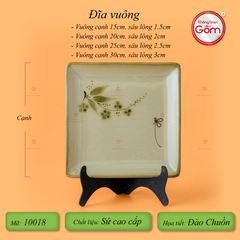 Bộ Bát Đĩa Bát Tràng Men Kem Đào Chuồn