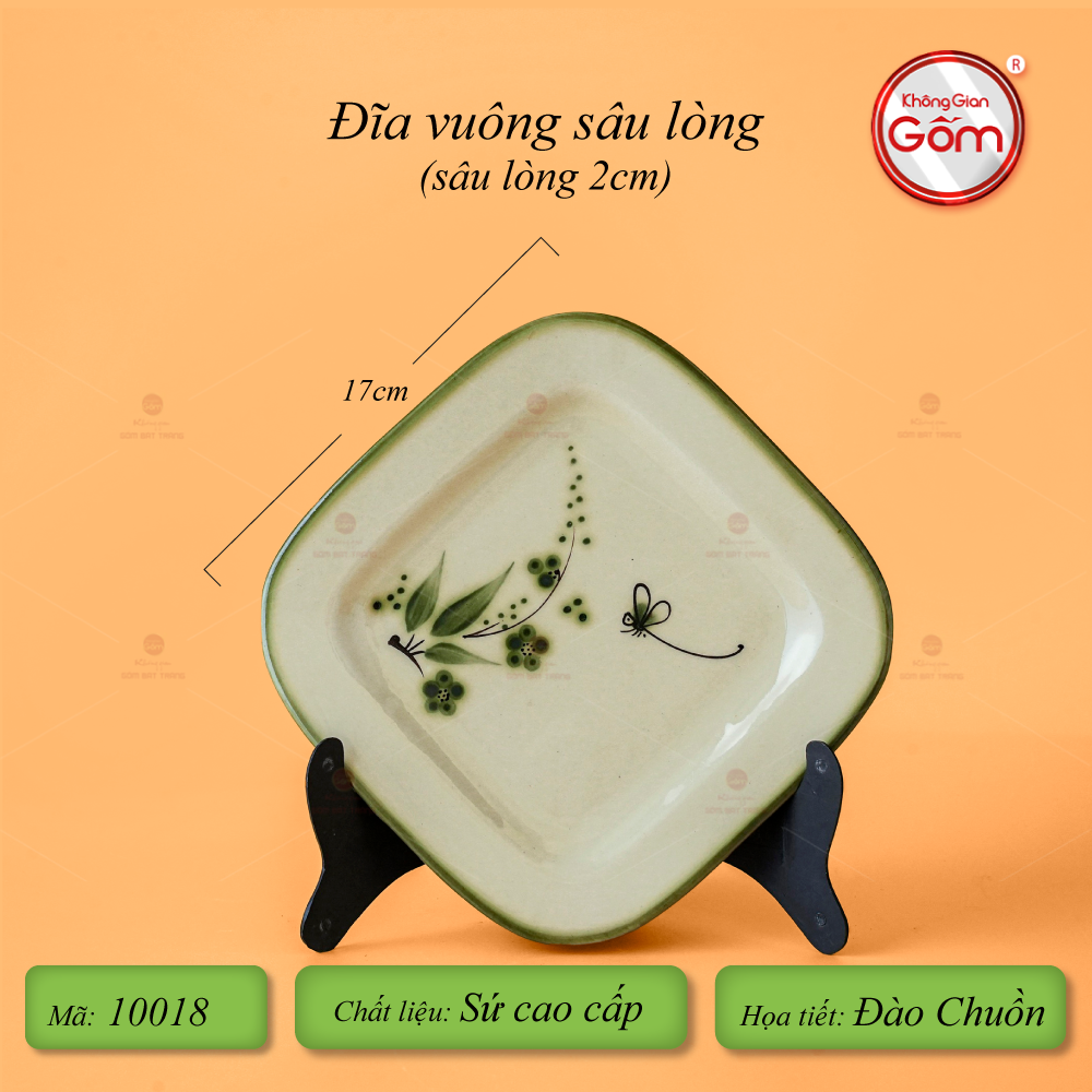 Bộ Bát Đĩa Bát Tràng Men Kem Đào Chuồn