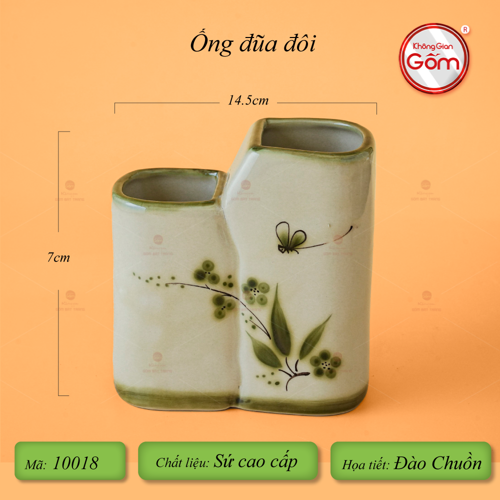 Bộ Bát Đĩa Bát Tràng Men Kem Đào Chuồn