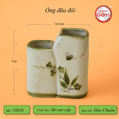 Bộ Bát Đĩa Bát Tràng Men Kem Đào Chuồn