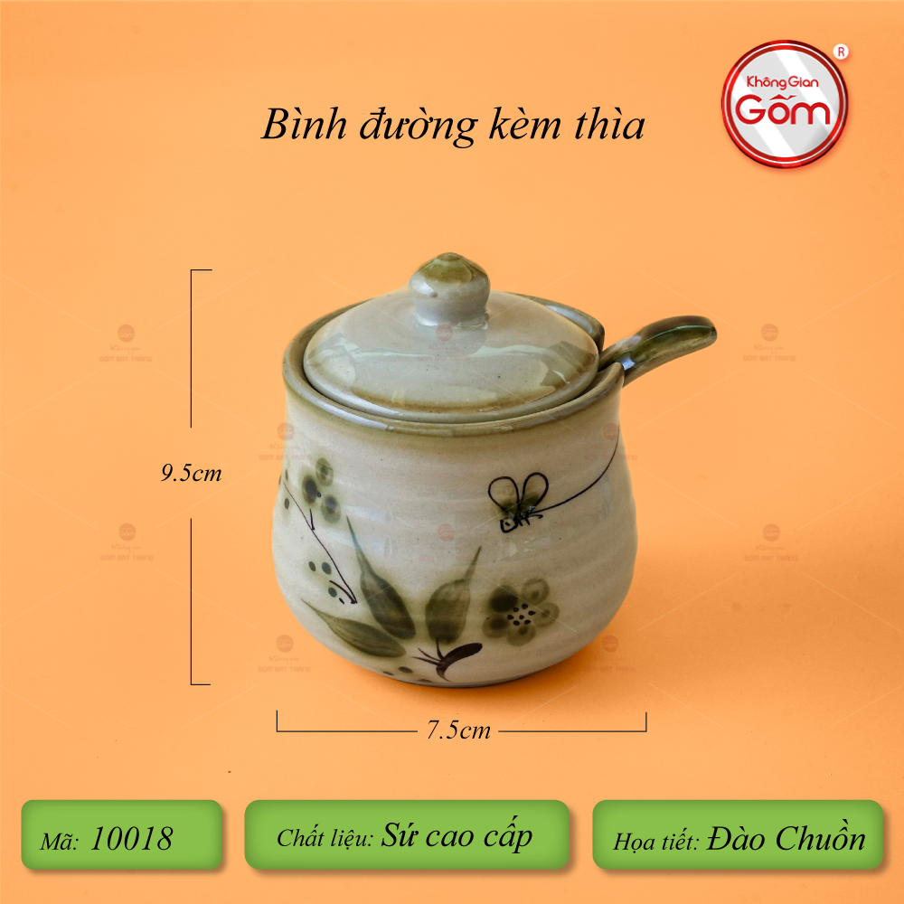 Bình Đựng Đường Hoa Đào Chuồn