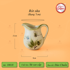 Bộ Bát Đĩa Bát Tràng Men Kem Đào Chuồn