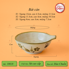 Bộ Bát Đĩa Bát Tràng Men Kem Đào Chuồn