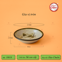 Đĩa Gia Vị Tròn Hoa Đào Chuồn