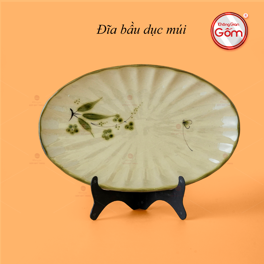 Đĩa Bầu Dục Hoa Đào Chuồn