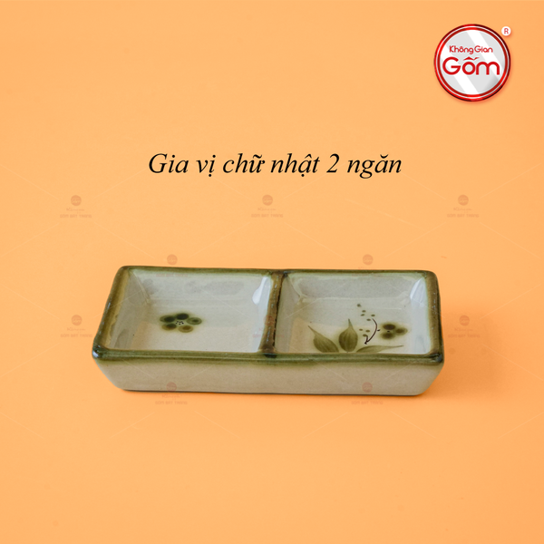 Chén Gia Vị 2 Ngăn Hoa Đào Chuồn
