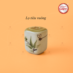 Lọ Tiêu Vuông Hoa Đào Chuồn