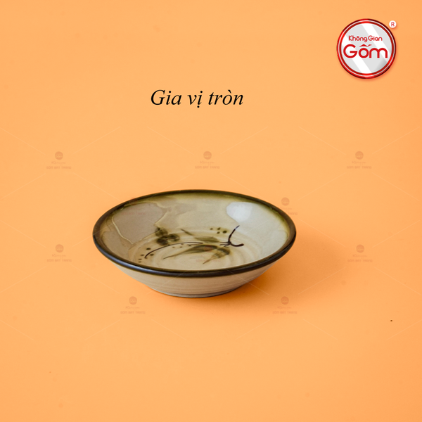 Đĩa Gia Vị Tròn Hoa Đào Chuồn