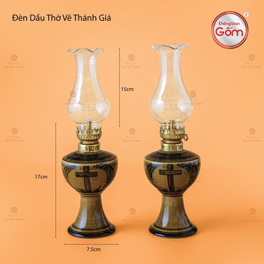 Đèn Dầu Thờ Vẽ Thánh Giá