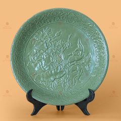 Đĩa Cảnh Men Ngọc Song Ngư Cát Hạnh