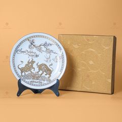 Đĩa Cảnh Trưng Bày Vẽ Vàng
