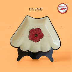 Đĩa Cánh Lẻ Hoa Mặt Trời Sứ Đỏ
