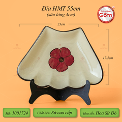 Đĩa Cánh Lẻ Hoa Mặt Trời Sứ Đỏ