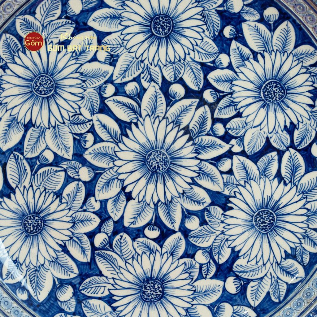 Đĩa Trưng Bày Họa Tiết Hoa Cúc