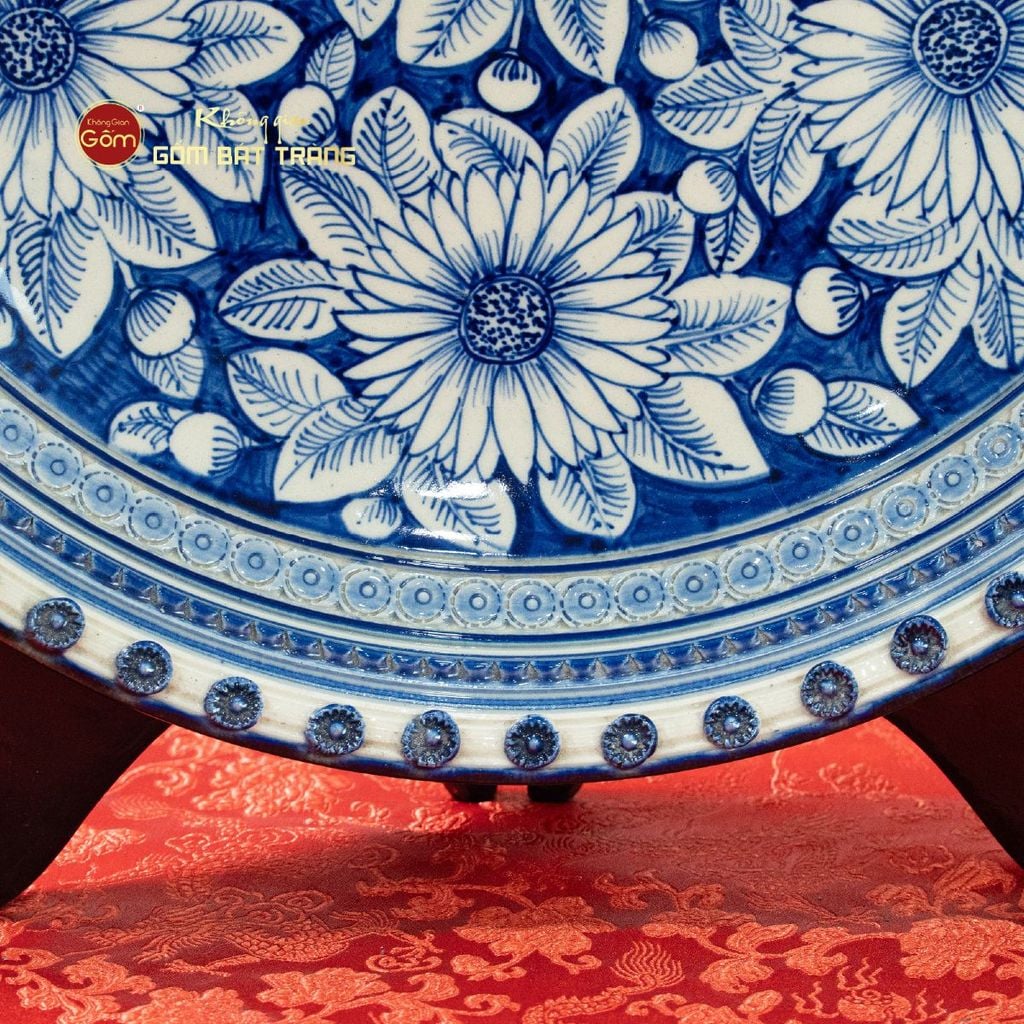 Đĩa Trưng Bày Họa Tiết Hoa Cúc