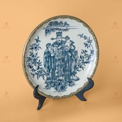 Đĩa Trưng Bày Tam Đa Men Rạn Bọc Đồng